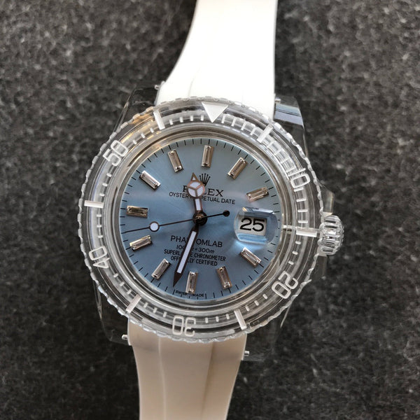 PHANTOM LAB Rolex with White Rubber Strap