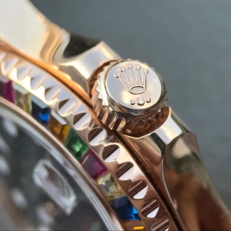 YACHT MASTER 1 GOLDEN DIAMOND BEZEL BLACK DIAL 40MM
