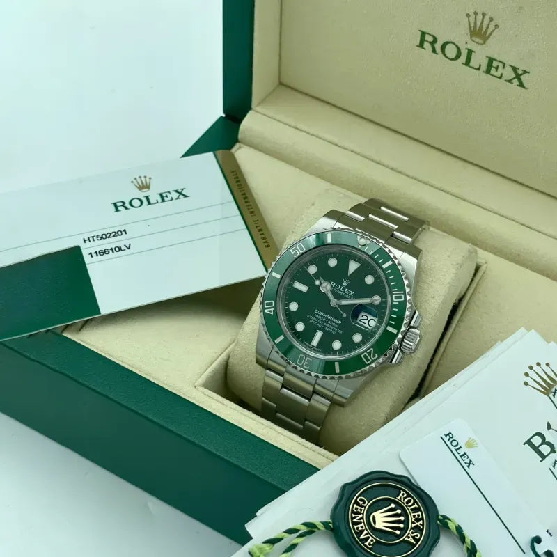 Rolex Submariner 116610LV-0002 Black Disk Watch (Green Water Ghost)