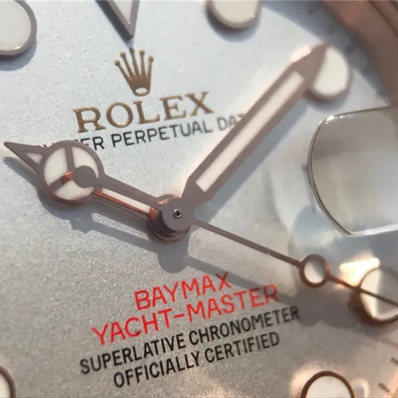 YACHT MASTER 1 BAYMAX ROSE GOLD MIX WHITE RUBBER STRAP 40MM