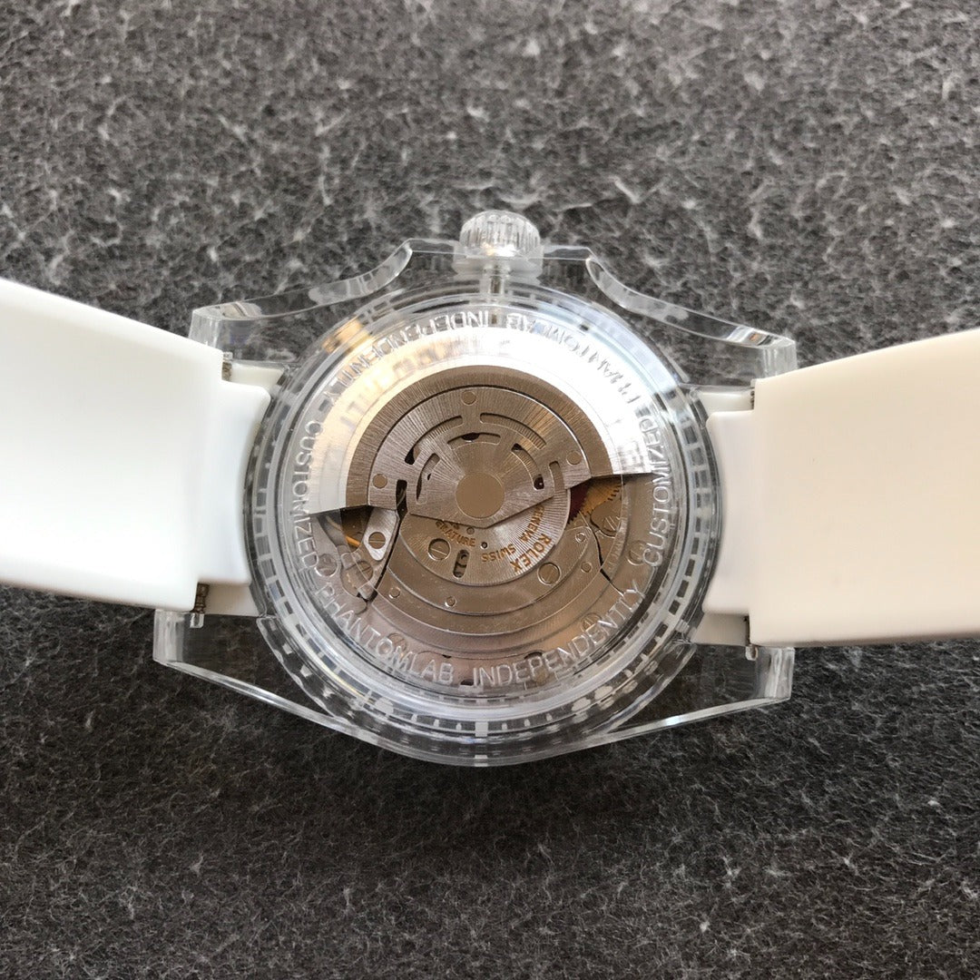 PHANTOM LAB Rolex with White Rubber Strap