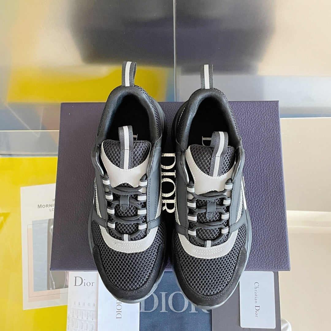 Dior B30 Grey Mesh & Leather Sneakers
