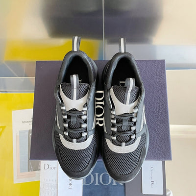 Dior B30 Grey Mesh & Leather Sneakers