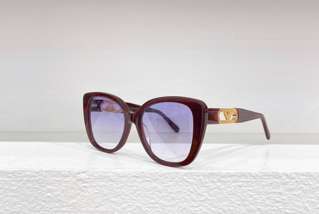 Emporio Armani Cat-Eye Sunglasses with Gold Logo Detail - Multiple Colors