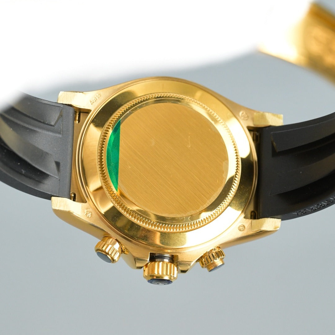 Yellow Gold Rolex Daytona with Black Dial and Oysterflex Strap