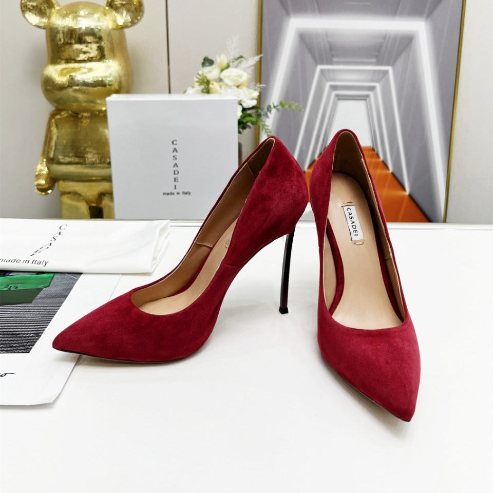 Casadei Pump 11.5cm Dark Red Suede