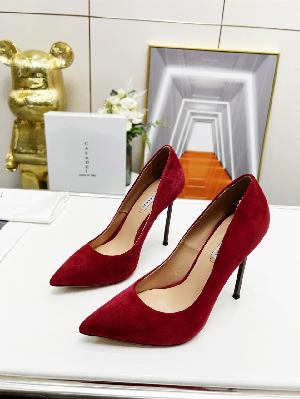 Casadei Pump 11.5cm Dark Red Suede