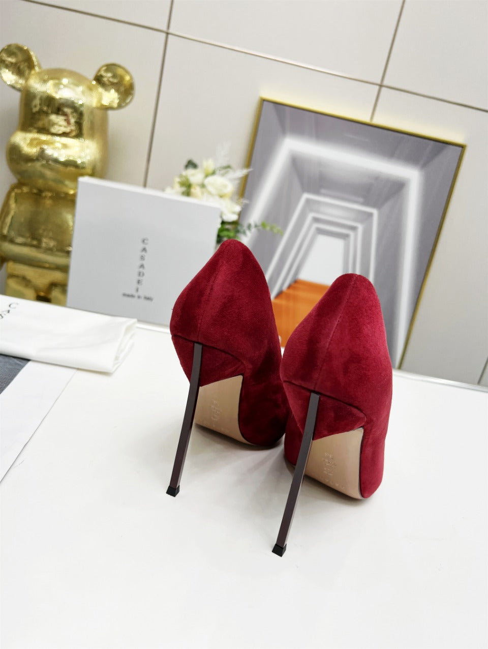 Casadei Pump 11.5cm Dark Red Suede