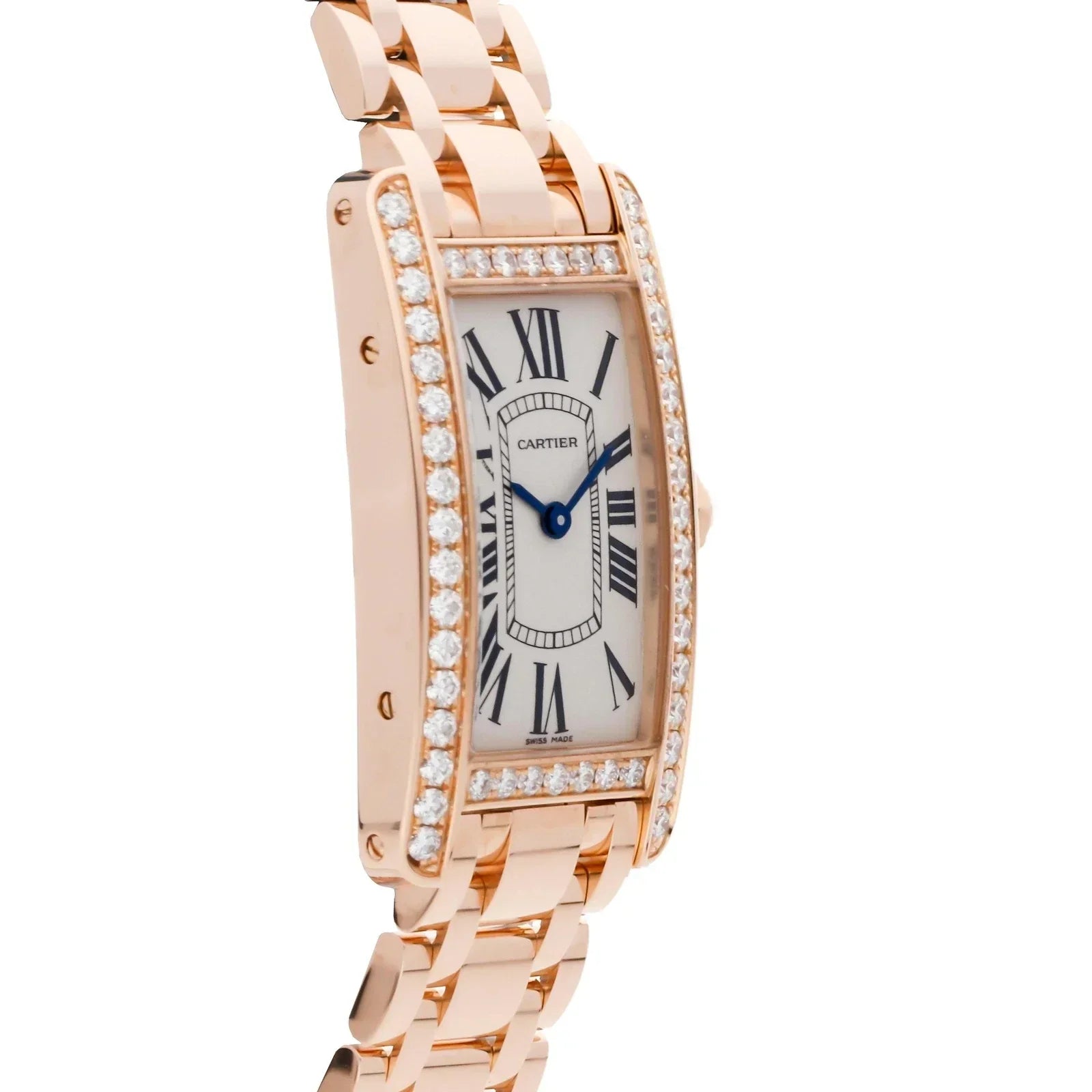Cartier Tank Americaine Rose Gold Diamond Quartz Watch
