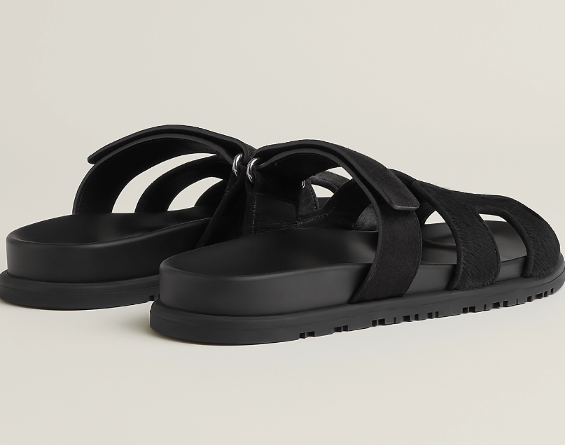 HM 2025 Chypre Sandals Black Suede Calfskin