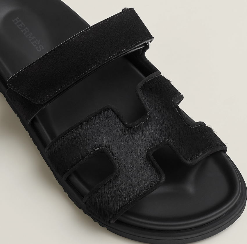 HM 2025 Chypre Sandals Black Suede Calfskin