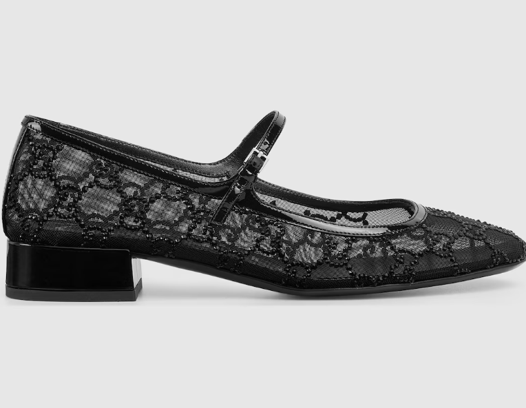 Women's GG crystal ballet flats