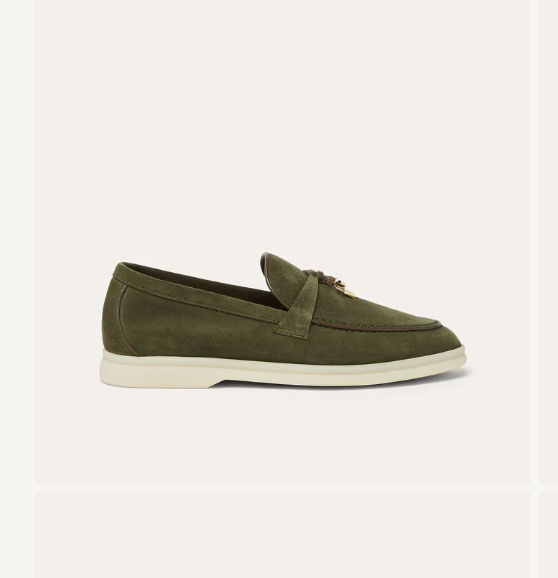 LP Summer Charms Walk Loafer Ribbon Green Suede Leather