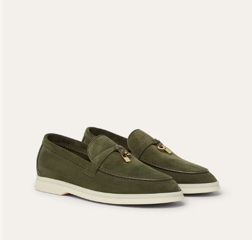 LP Summer Charms Walk Loafer Ribbon Green Suede Leather