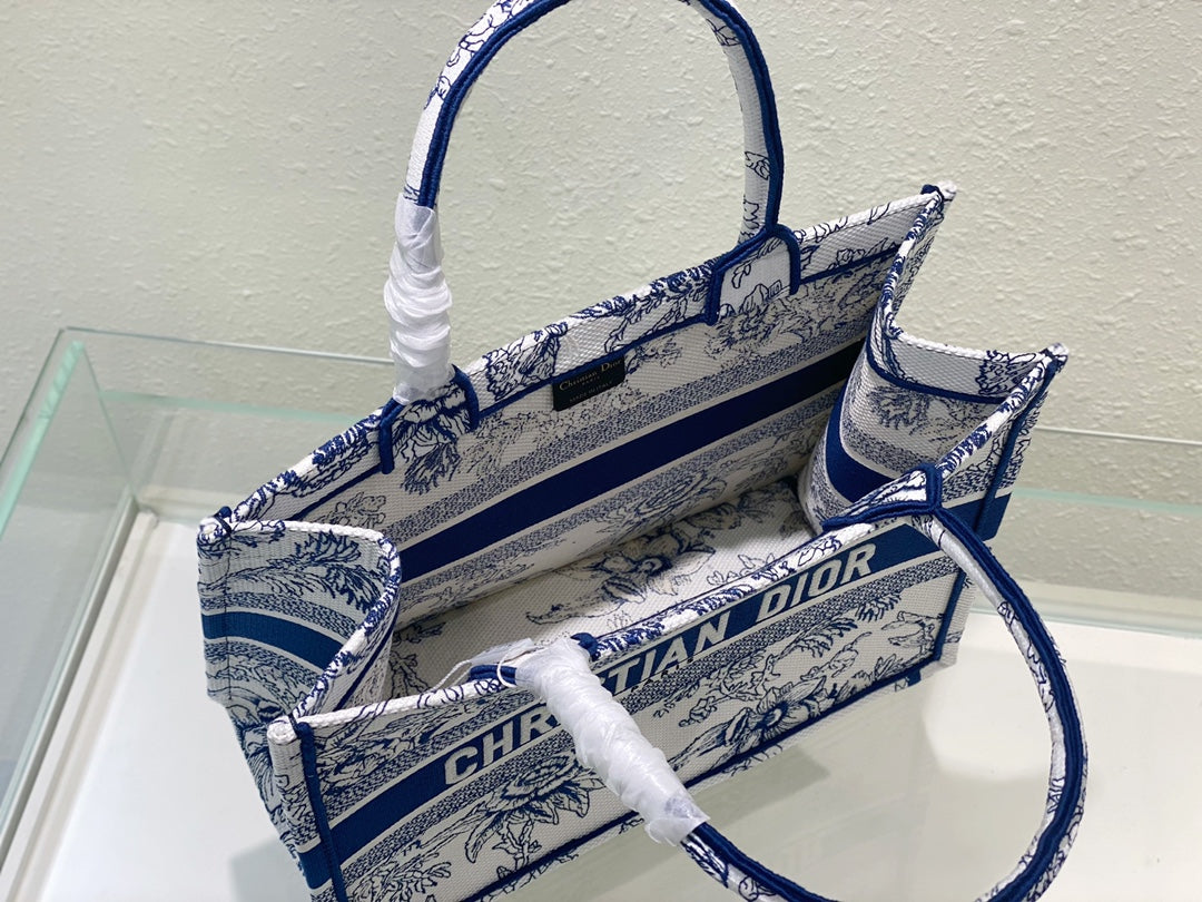 Medium CD Book Tote 36cm Jardin Botanique Blue