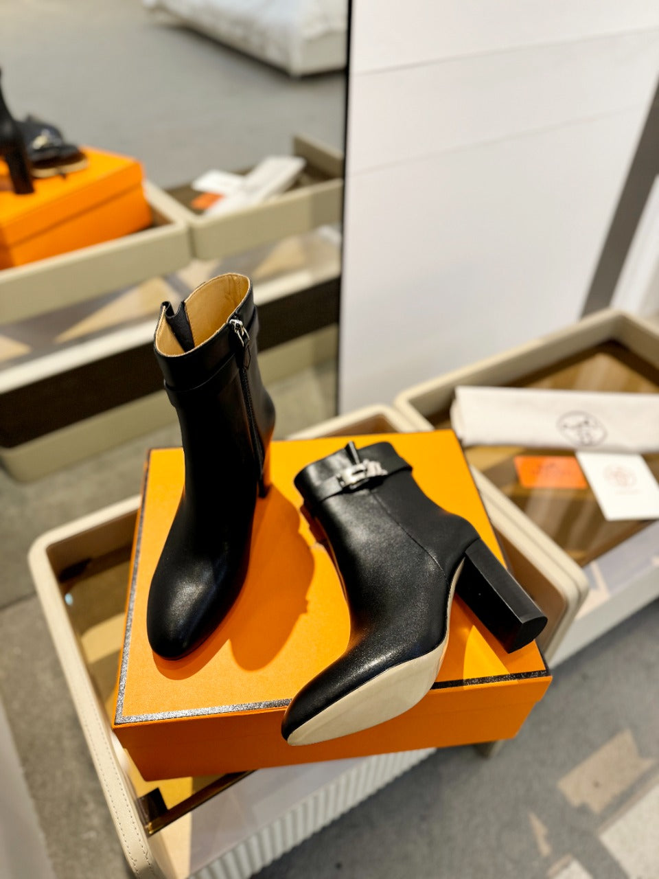 HM Saint Germain Ankle Boot 85mm Black Cowhide  961647