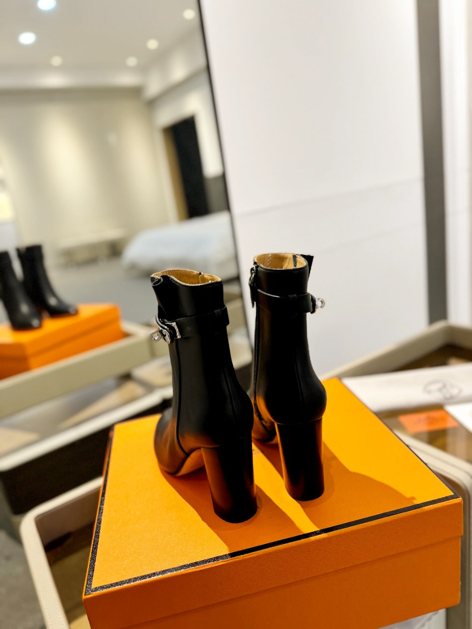 HM Saint Germain Ankle Boot 85mm Black Cowhide  961647