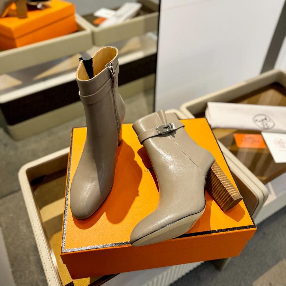 HM Saint Germain Ankle Boot 85mm Beige Light Brown Cowhide 961649