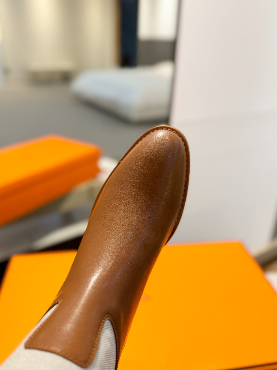 HM Jumping Boot 20mm Brown Mix Grey White Cowhide And Tech Fabric 961657