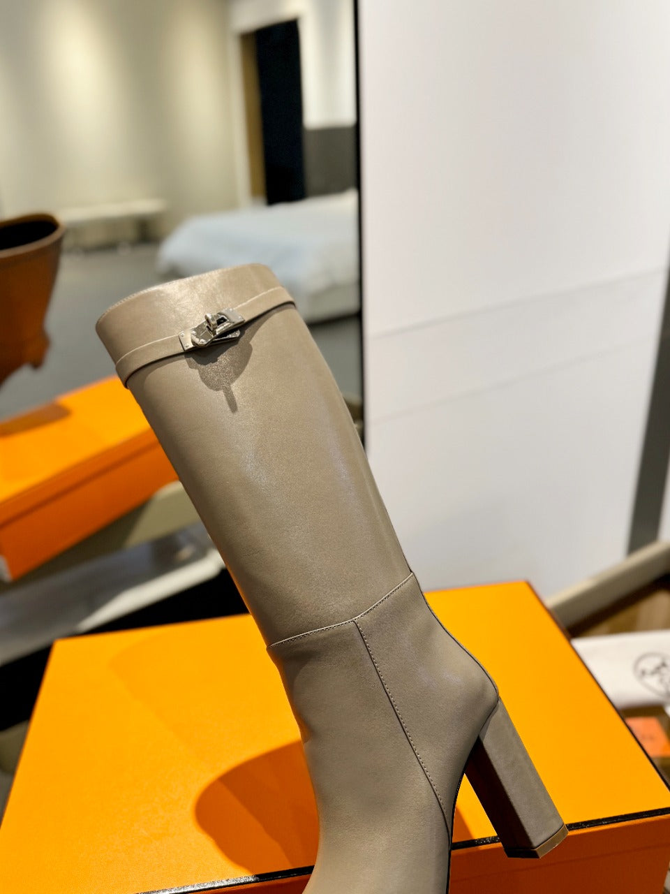 HM Story 85 Boot Beige Light Brown Cowhide 961671