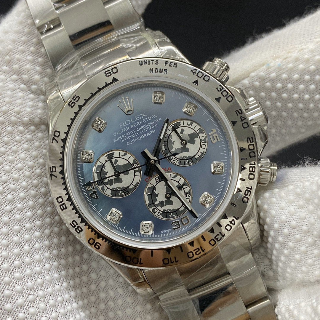 DAYTONA STAINLESS STEEL CUSTOM MOP DIAL DIAMOND NUMERALS