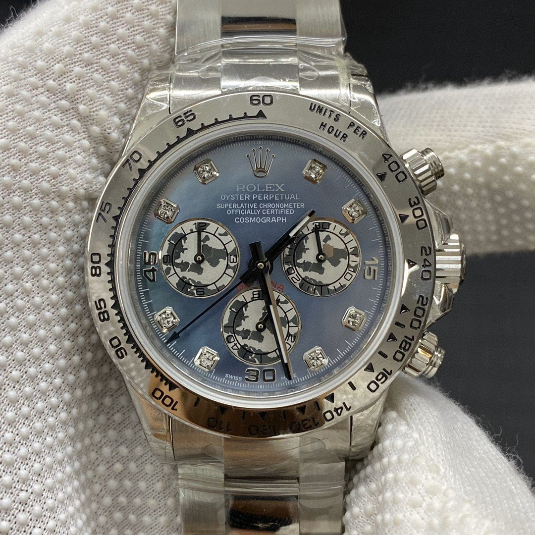 DAYTONA STAINLESS STEEL CUSTOM MOP DIAL DIAMOND NUMERALS