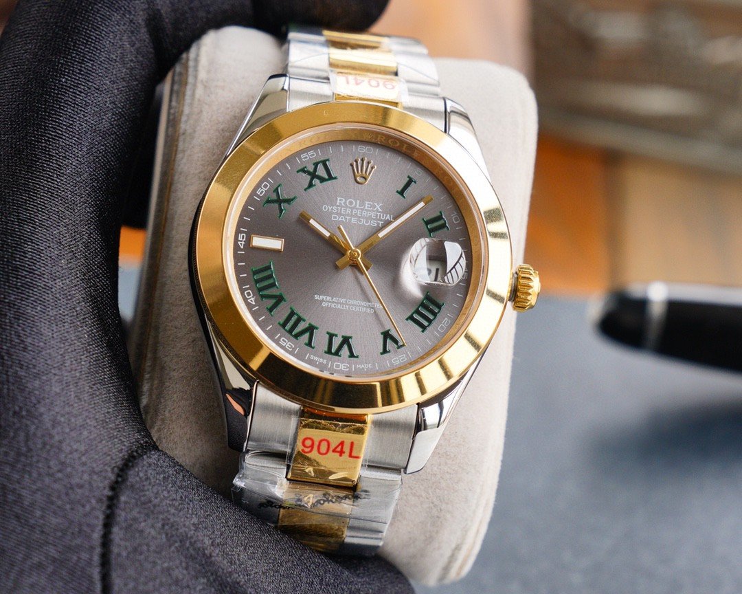 DATEJUST 41MM SMOOTH BEZEL WIMBLEDON DIAL